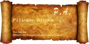 Pilinger Alinka névjegykártya